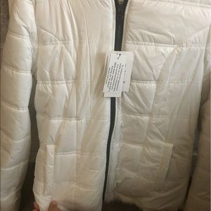 reversible real rabbit white fur coat